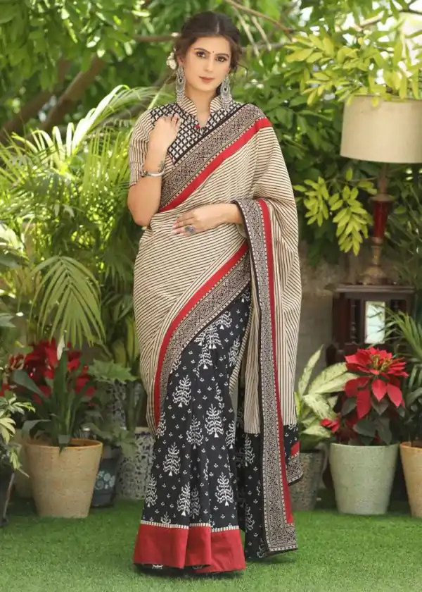 Majestic Black Color Georgette Digital Printed All Over Saree