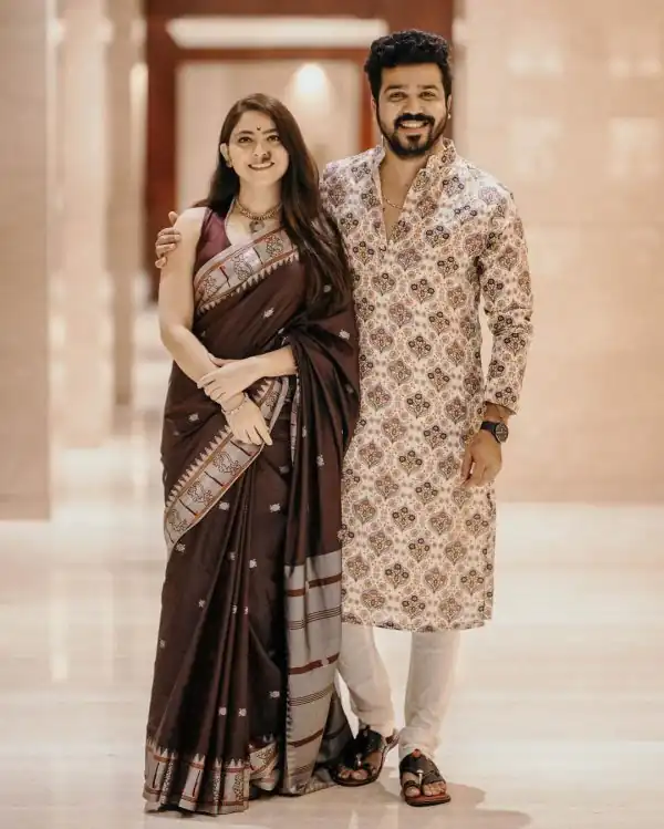 Mesmerizing Coffee Color Soft Lichi Silk Silver Zari Design Saree