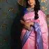 Mesmerizing Light Pink Color Soft Lichi Silk Beautiful Design Saree