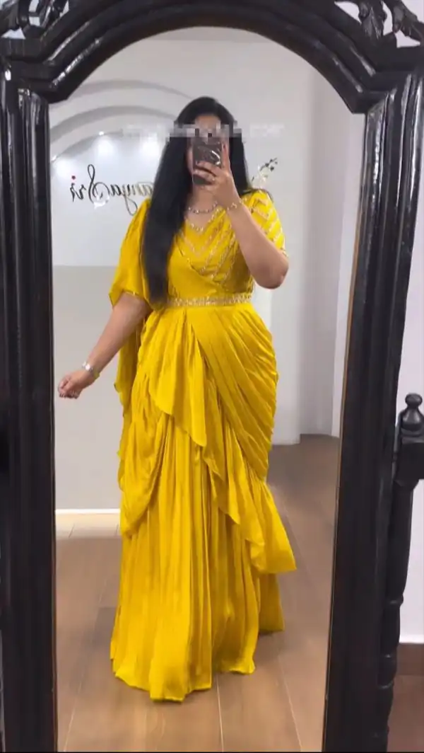 Pretty Yellow Color Choline Embroidery Sequence Lehenga Choli