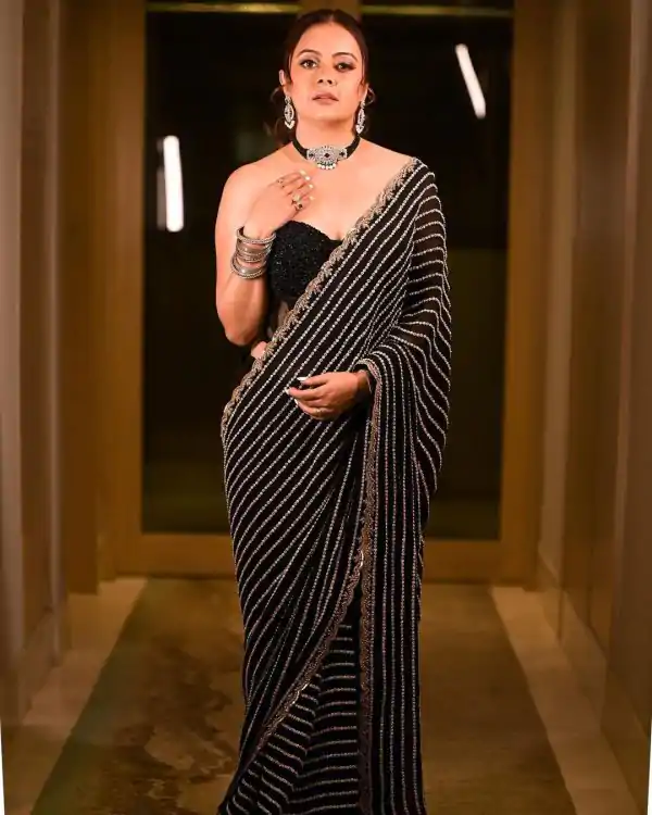 Sightly Black Color Georgette Embroidery Zari Thread Work Saree
