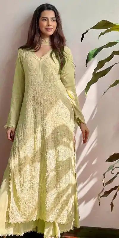Special Yellow Color Georgette Thread Embroidery Salwar Suit
