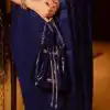 Sublime Blue Color Georgette Thread With Sequence Work Saree
