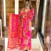 Sublime Pink Color Chinon Silk Embroidered Sequence Saree