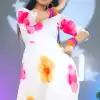 Superb White Color Fox Georgette Digital Printed Work Gown
