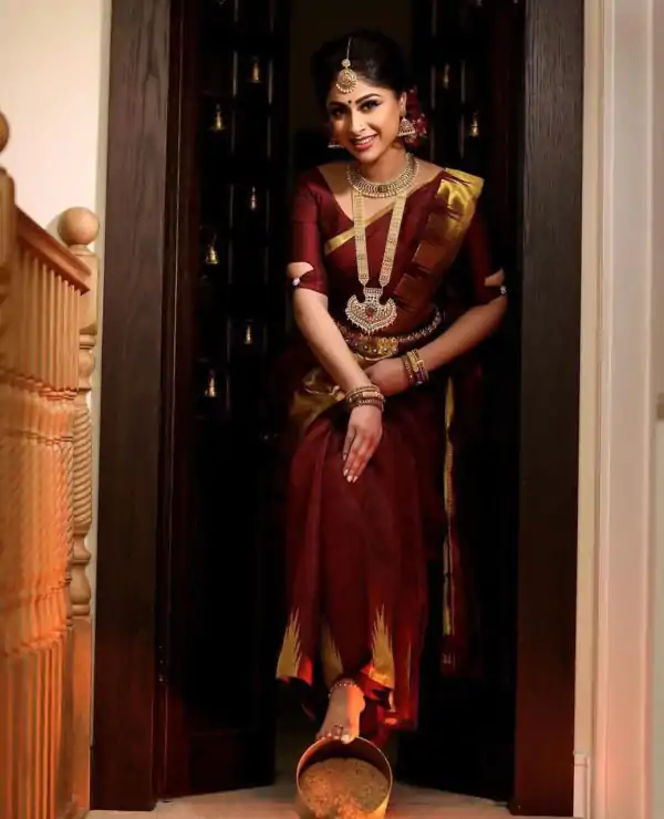 Maroon Soft Silk Jacquard All Over Saree