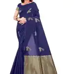 Elegant Royal Blue Color Soft Lichi Silk Jacquard All Over Saree