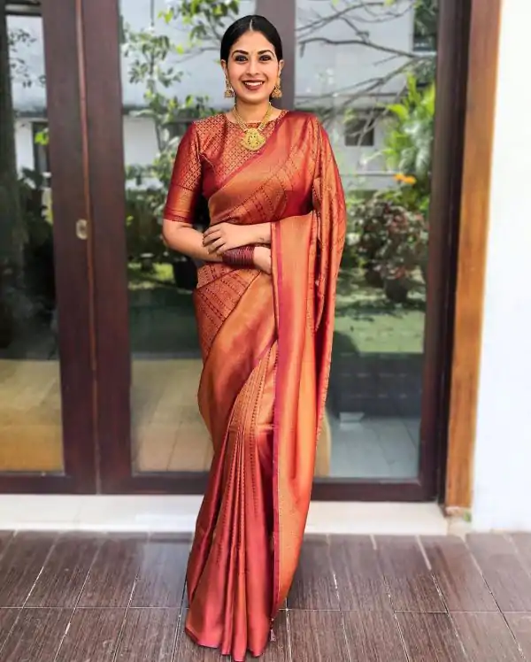 Glamorous Maroon Color Soft Lichi Silk Jacquard All Over Saree