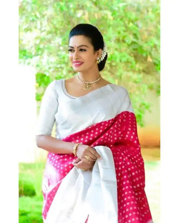 Pretty Pink Color Soft Lichi Silk Jacquard All Over Work Saree