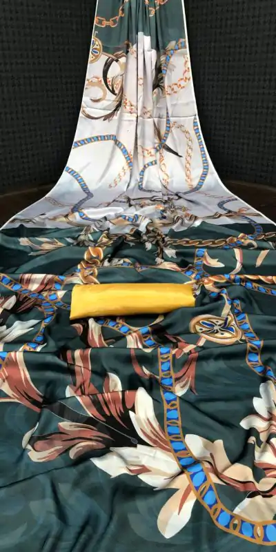 Adorable Dark Green Color Devsena Soft Silk Digital Printed Saree