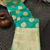 Dazzling Sky Blue Color Organza Silk Beautiful Gold Zari Saree