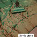 Elegant Bottle Green Color Soft Silk Beautiful Pallu All Over Saree