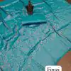 Elegant Firozi Color Soft Silk Beautiful Rich Pallu All Over Saree