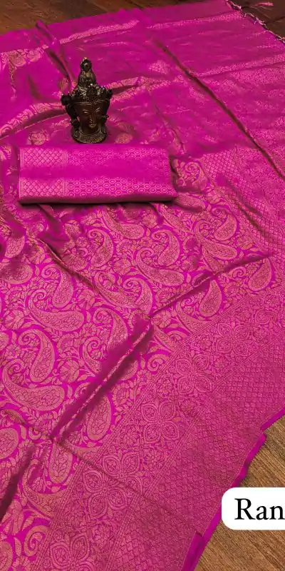 Elegant Rani Color Soft Silk Beautiful Rich Pallu All Over Saree