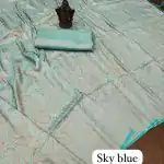 Elegant Sky Blue Color Soft Silk Beautiful Rich Pallu All Over Saree