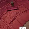 Elegant Wine Color Soft Silk Beautiful Rich Pallu All Over Saree