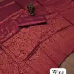 Elegant Wine Color Soft Silk Beautiful Rich Pallu All Over Saree
