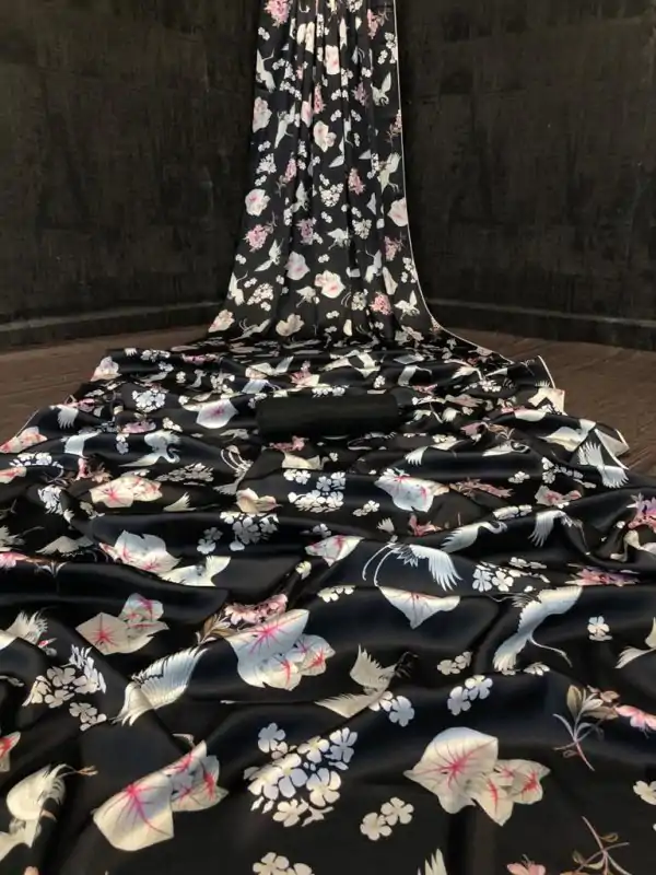 Graceful Black Color Devsena Soft Silk Digital Printed Saree