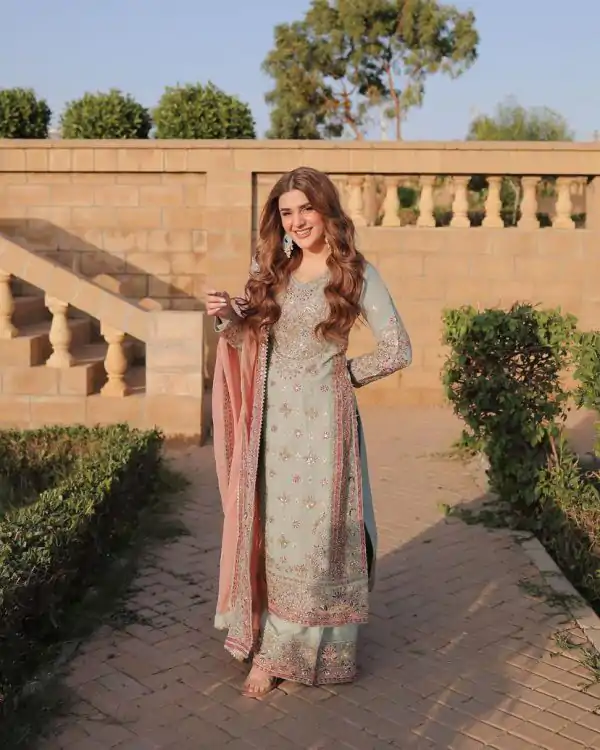 Graceful Blue Color Georgette Embroidery Sequence Salwar Suit