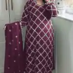 Grand Purple Color Georgette Embroidered Hand Work Salwar Suit