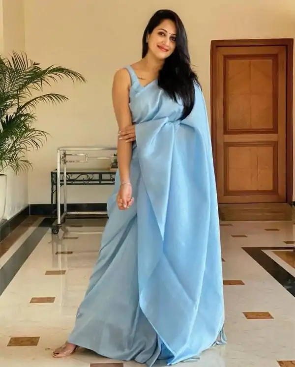 Peaceful Sky Blue Color Soft Lichi Silk Jacquard  All Over Saree