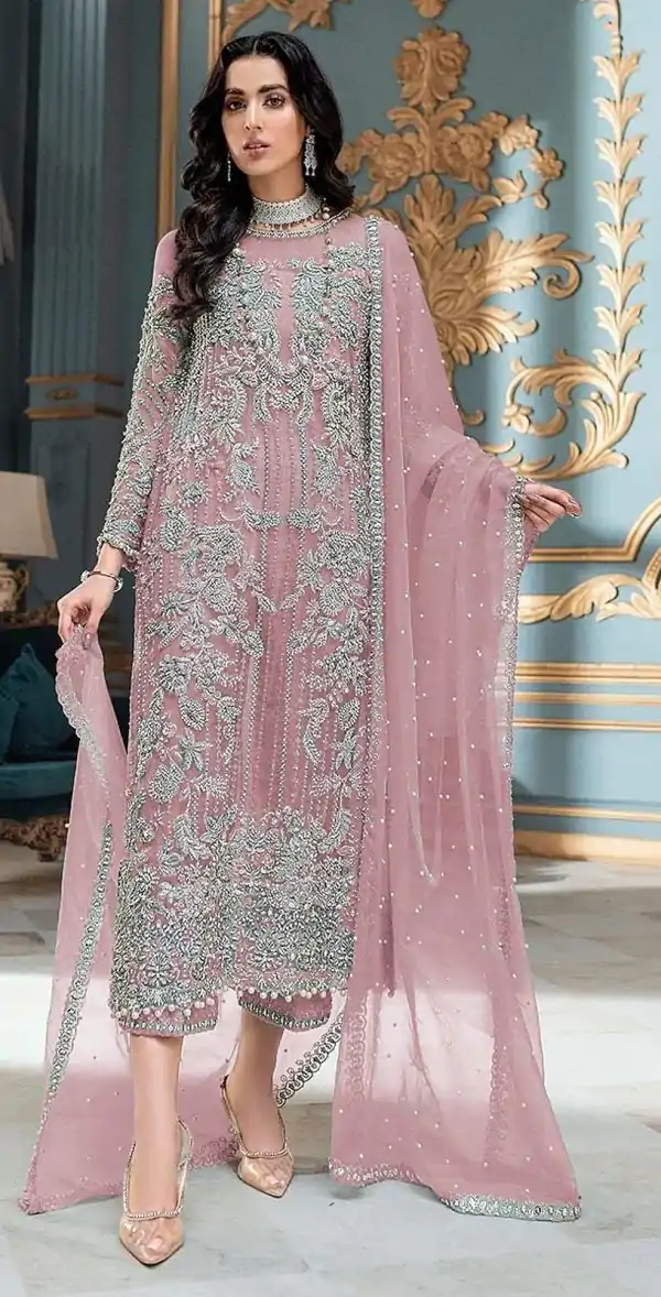 Pretty Light Purple Color Organza Embroidery Sequence Salwar Suit