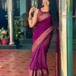 Stylish Purple Color Soft Lichi Silk Jacquard All Over Saree