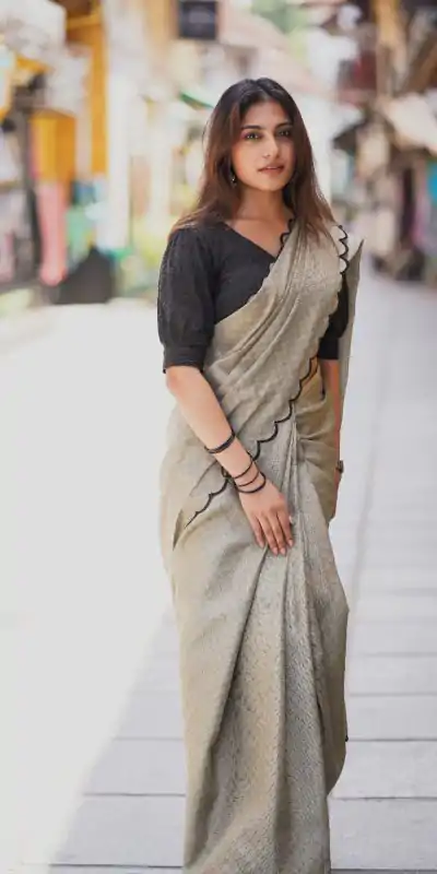 YNF 7105 Grey Color Cotton Lucknowi Work Saree Casual Party Wear, Wedding, Events Etc. Expected Delivery 4-6 Working Days @1749 | Bollywood Sarees, Creative Sarees, Designer Sarees, Embroidered Sarees, Ethnic Saree, Modern Digital sarees, Party Wear Sarees, Sarees