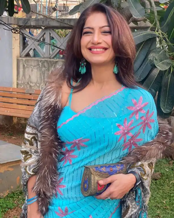 Attractive Grand Blue Color Georgette With Embroidery Work Saree