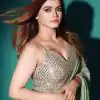 Attractive Pista Color Georgette With Embroidery Work Saree