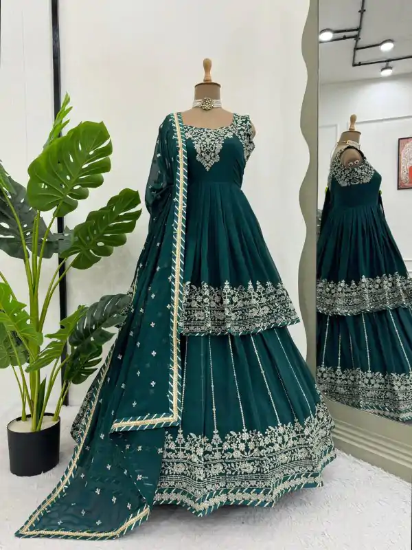 Peaceful Blue Color Georgette Thread With Sequence Lehenga Choli