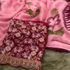 Dazzling Pink Color Georgette Embroidery Sequence Saree