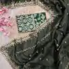 Enhance Green Color Georgette With Embroidery Work Saree