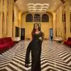 Glowing Black Color Georgette 60 Gram 5MM Sequins Embroidery Work Saree