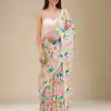Wonderful Cream Color Georgette Digital Prints & Embroidery Codding Sequins Work Saree