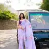 Amazing Light Purple Color Weightless Marble Floral Printed Saree