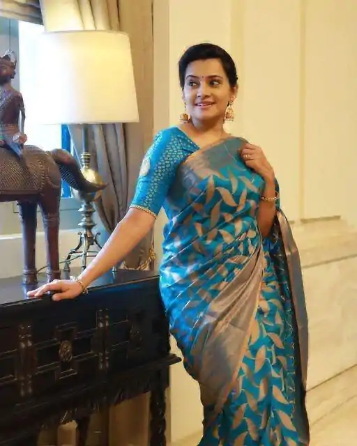 Fantastic Blue Color Soft Litchi Silk All Over Weaving Saree