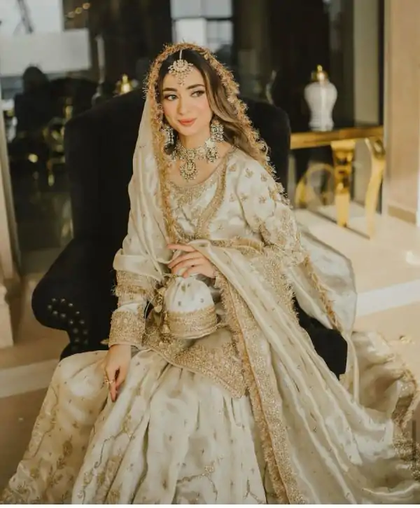 Fantastic Half White Color Chinon Silk Embroidery Work Salwar Suit