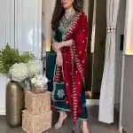 Lovely Peacock Blue Color Chinon Embroidery Work Salwar Suit