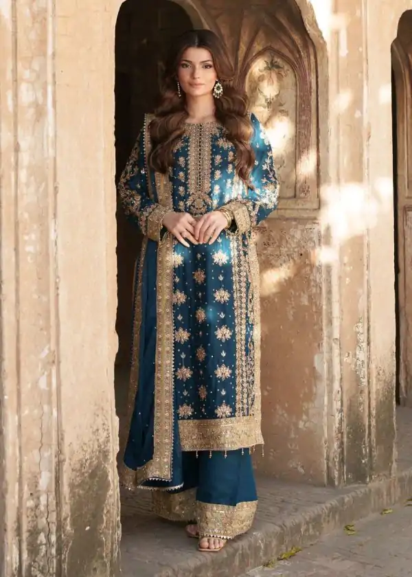 Nice Navy Blue Color Georgette Sequence Work Salwar Suit