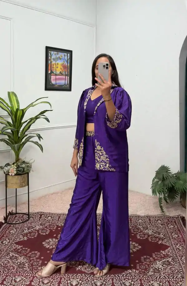 Prefect Royal Blue Color  Chinon Embroidery Work Fancy Pattern Salwar Suit