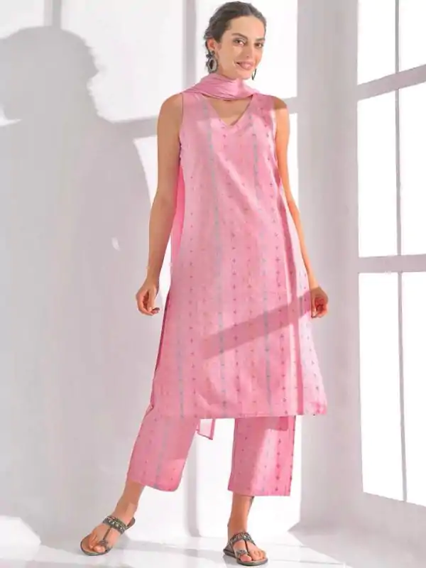 Superb Pink Color Pure Cotton Print Salwar Suit
