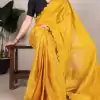 Yellow Gadhawal Arca Work Saree