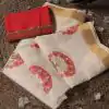 Red Onam Printed Saree