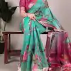 Green Viscose Printed Saree