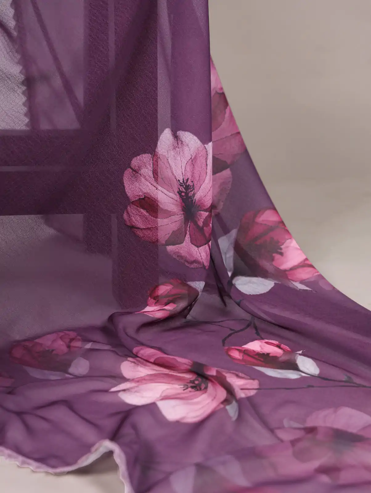 Lavender Weightless Printed Saree - Image 3