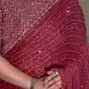 YNF 3452 Maroon -DF 3452 Color Georgette Sequins Multy Embroidery Work Saree Casual, Wedding, Festive, Events . Expected Delivery  4-6 Working Days @1799/- only                                                                                | Bollywood Sarees, Creative Sarees, Designer Sarees, Embroidered Sarees, Ethnic Saree, Modern Digital sarees, Party Wear Sarees, Sarees