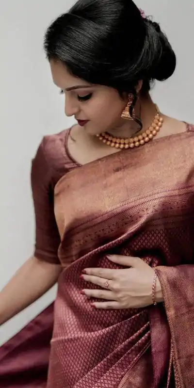 KP 3075 Maroon Soft Lichi Silk Whit Designer Jacquard Work in Saree it Grab for ₹1399. Delivery 4-6 Working Days. Shop now. | Bollywood Sarees, Creative Sarees, Designer Sarees, Embroidered Sarees, Ethnic Saree, Modern Digital sarees, Party Wear Sarees, Sarees