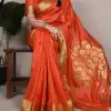 YNF 7903 Orange Color Raw Silk Zari Weaving Work Saree Casual, Wedding, Festive, Events . Expected Delivery  4-6 Working Days @1699/- only                                                                                | Bollywood Sarees, Creative Sarees, Designer Sarees, Embroidered Sarees, Ethnic Saree, Modern Digital sarees, Party Wear Sarees, Sarees