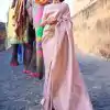 Pink Soft Lichi Silk Saree